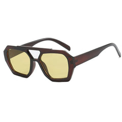 Vintage Leopard Square Sunglasses with Thick Frame for Women