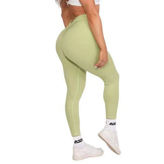 Legging de yoga noir taille haute avec dos en V pour femme 