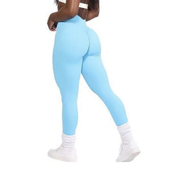 High Waist Black Yoga Leggings with Back V Butt Design for Women