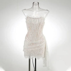 Elegant Lace Corset Dress with Intricate Detailing and Flattering Fit