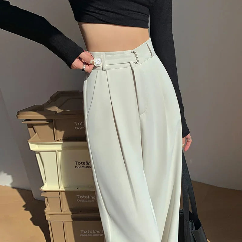 High Quality Casual Solid Color Wide Leg Pants for Women