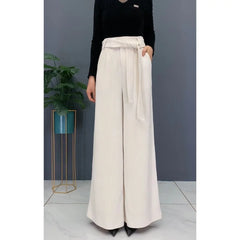 Thick Women's High Waist Solid Color Wide Leg Casual Pants