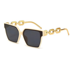 Women's Black Vintage Rectangle Cat Eye Sunglasses with UV Protection