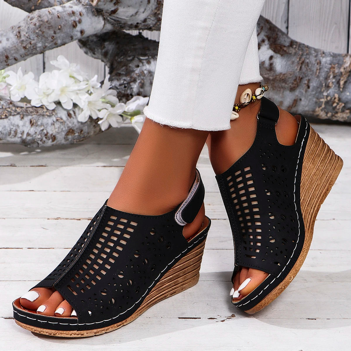 Women's Open Toe Platform Wedges Sandals for Summer Casual Style