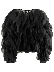 legant High Waist Ruffled Blouse – Long Sleeve Chic Streetwear Top