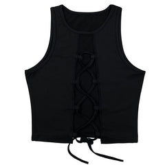 Halter Crop Top for Women - Casual Sleeveless Tube Tank in Black