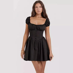 Versatile Mini Dress with Corset Detailing