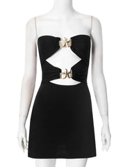 Metal Starfish Decoration Backless Beach Dress for Women