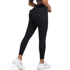 Leggings de sport sans coutures avec poches arrière pour femmes pour le fitness 