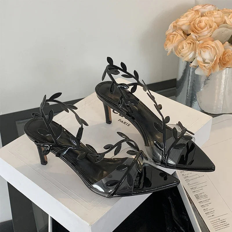 Sandales pointues à talons hauts pour femmes en or et argent pour les fêtes