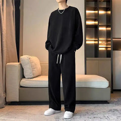 Men's Soft Lounge Sweatshirt & Wide-Leg Pants Set