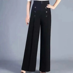 Women's Solid Color High Waist Loose Wide Leg Trousers