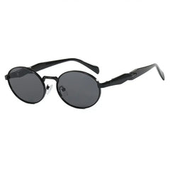 Retro Round Leopard Metal Sunglasses for Women - Trendy Eyewear