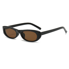 Trendy Cat Eye Black Sunglasses with Narrow Frame for Women