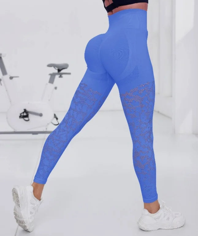 Women's Hollow Out Elastic Butt Lifting Gym Leggings for Yoga