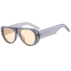 Retro Gradient Large Frame Sunglasses for Women with Wide Legs