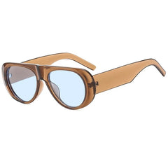 Retro Gradient Large Frame Sunglasses for Women with Wide Legs