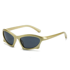 Silver Cat Eye Vintage Sunglasses with Mirror Coating for Women