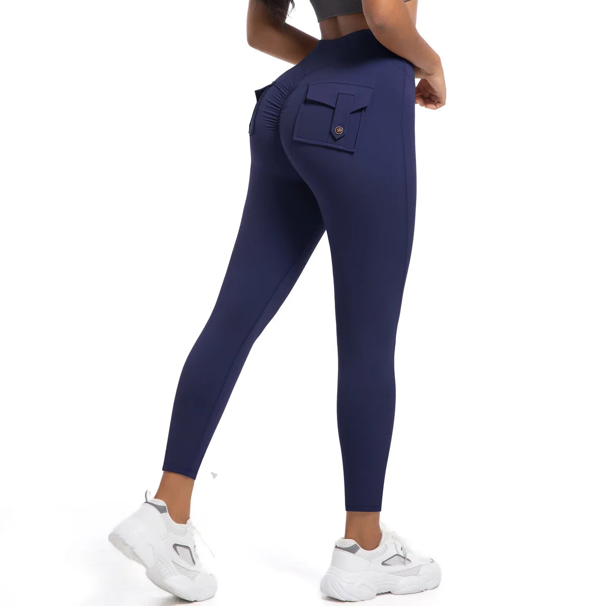 Leggings de sport sans coutures avec poches arrière pour femmes pour le fitness 