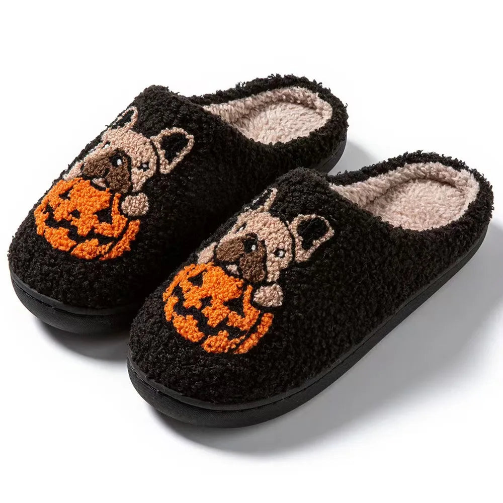 Women's Warm Plush Multi Print Indoor Slippers with Soft Sole