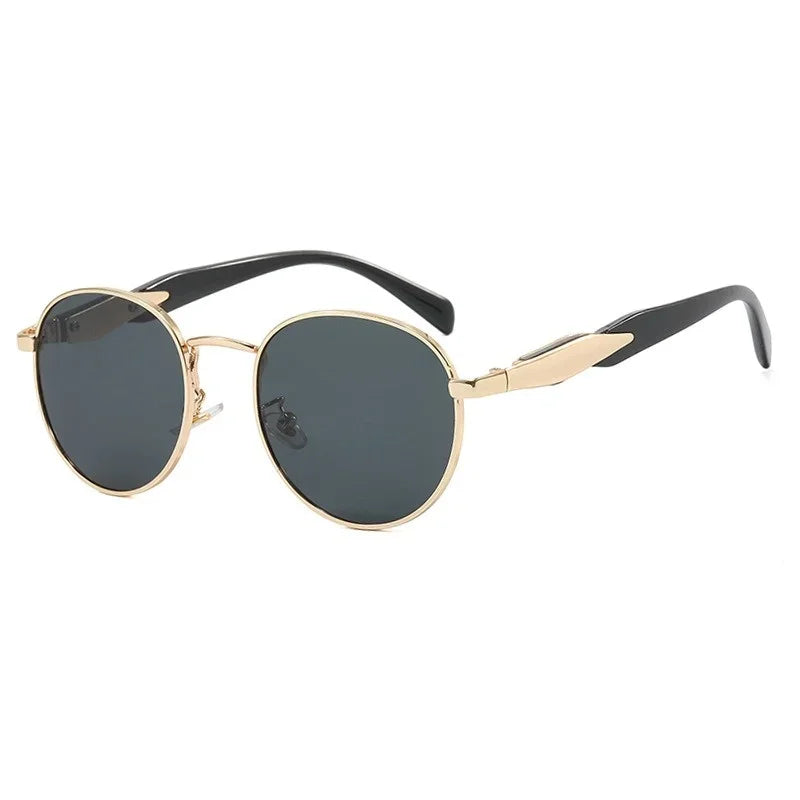 Vintage Round Metal Sunglasses for Women - Retro UV400 Eyewear