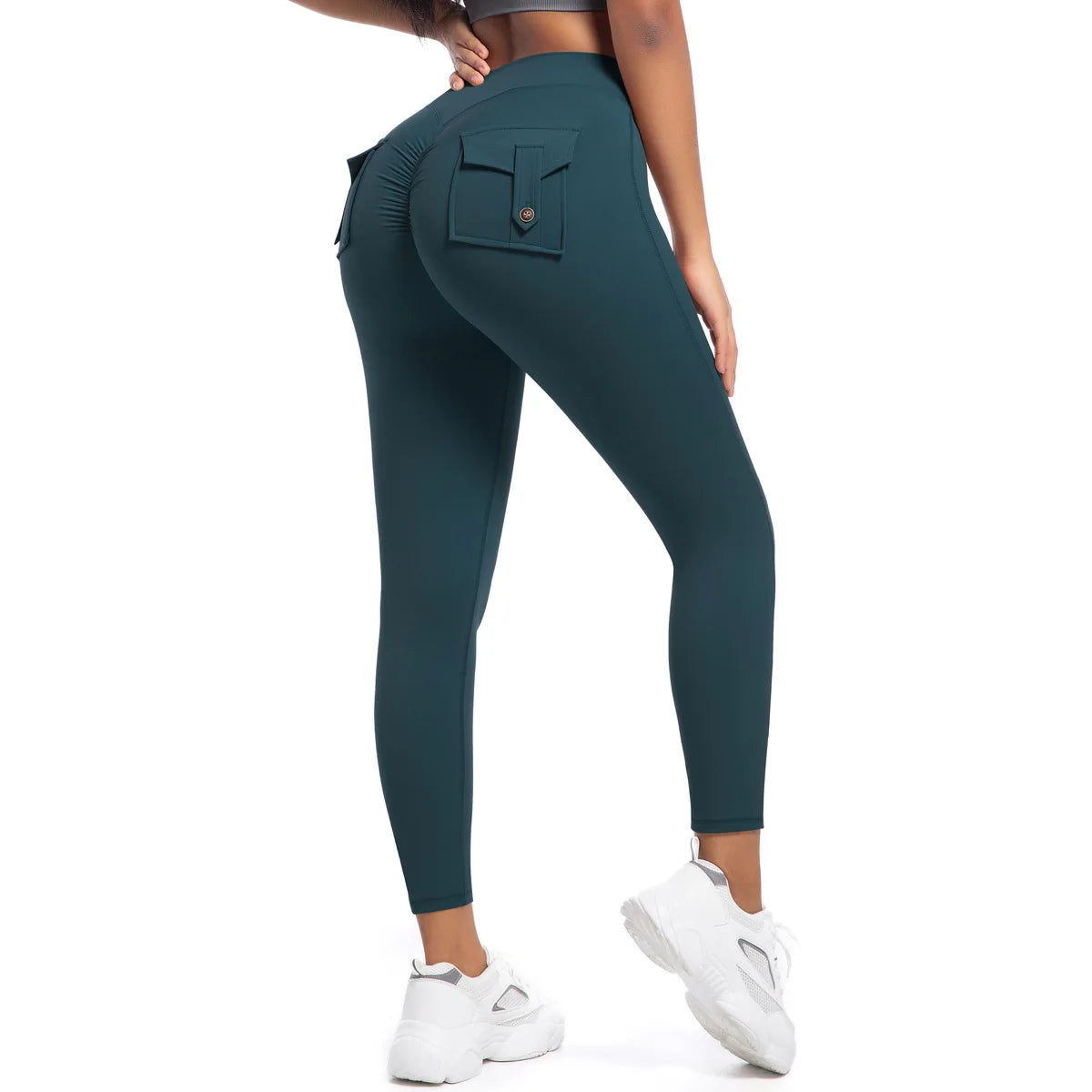 Leggings de sport sans coutures avec poches arrière pour femmes pour le fitness 