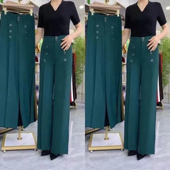 Women's Solid Color High Waist Loose Wide Leg Trousers