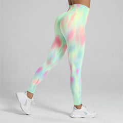 Women's Tie Dye High Waist Scrunch Leggings for Workout Yoga