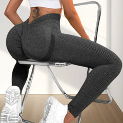 Women's V Back Arch Butt Lifting Gym Leggings Scrunch Yoga Pants