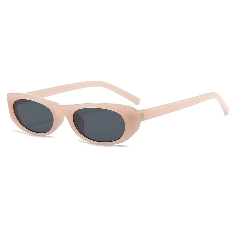 Trendy Cat Eye Black Sunglasses with Narrow Frame for Women