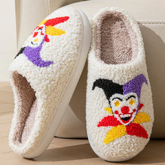 Women's Warm Plush Multi Print Indoor Slippers with Soft Sole