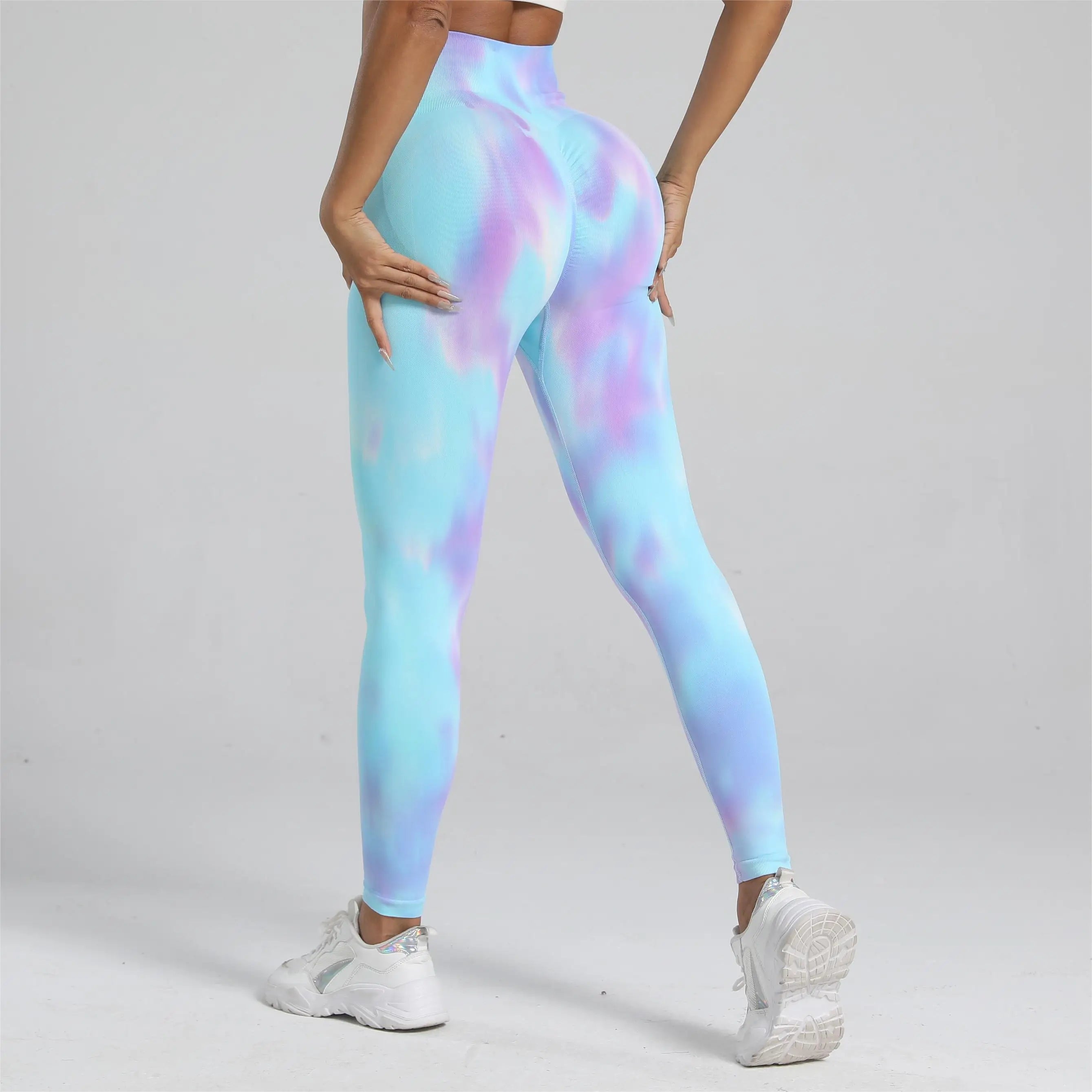 Women's Tie Dye High Waist Scrunch Leggings for Workout Yoga