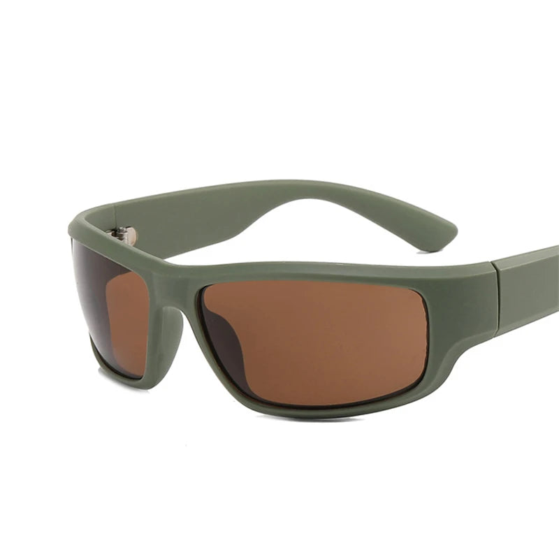 New Green Retro Punk Sport Sunglasses for Trendy Outdoor Wear