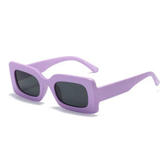 Women's Vintage Rectangle Frame Purple Pink Sunglasses Eyewear