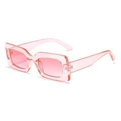 Women's Vintage Rectangle Frame Purple Pink Sunglasses Eyewear