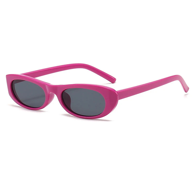 Trendy Cat Eye Black Sunglasses with Narrow Frame for Women