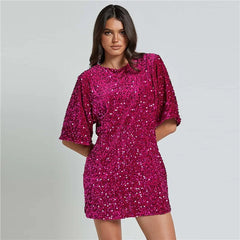 Robe mini à paillettes élégante, parfaite pour les fêtes et les occasions spéciales