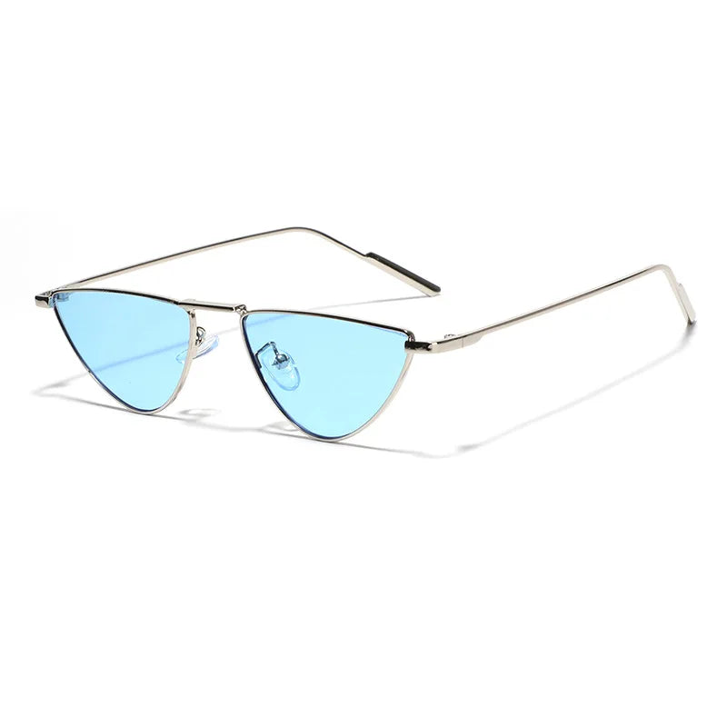 Elegant Black Gold Triangle Cat Eye Sunglasses for Women