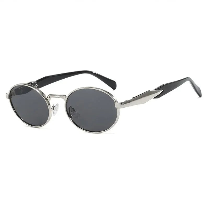 Retro Round Leopard Metal Sunglasses for Women - Trendy Eyewear