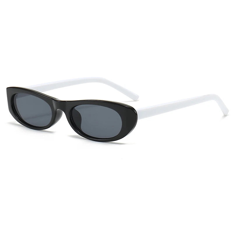 Trendy Cat Eye Black Sunglasses with Narrow Frame for Women