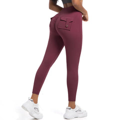 Leggings de sport sans coutures avec poches arrière pour femmes pour le fitness 