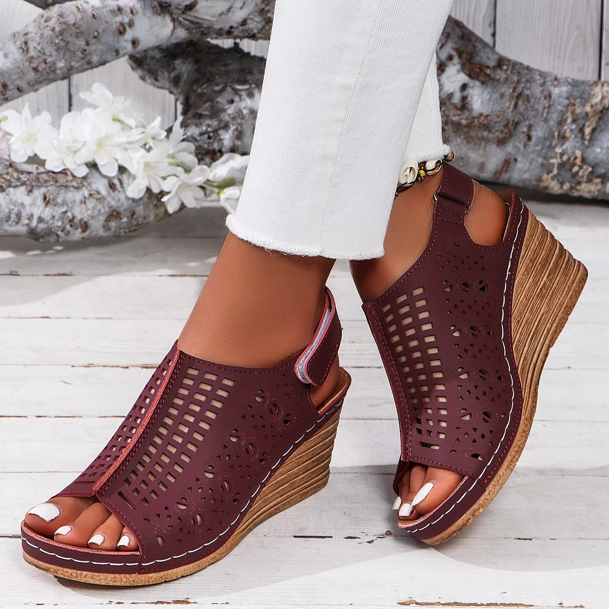 Women's Open Toe Platform Wedges Sandals for Summer Casual Style